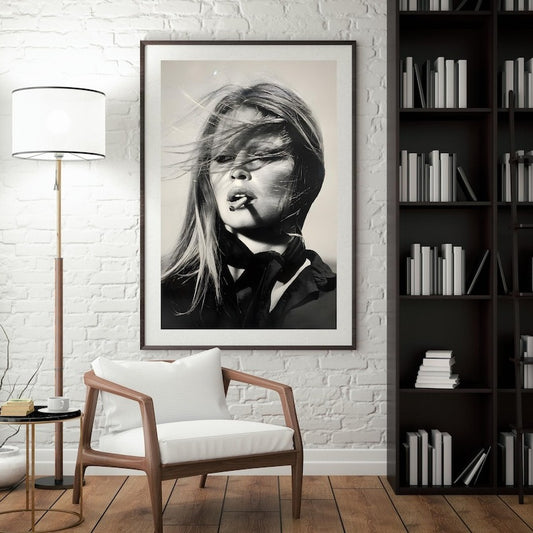 Brigitte Bardot Print Black and White Wall Art Old Hollywood Print Fashion Aesthetic Art Trendy Poster Retro Vintage Photo,