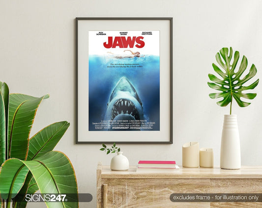 Jaws Poster Movie Poster Movie Prints For Cinema Rooms  Wall Art Home Decor