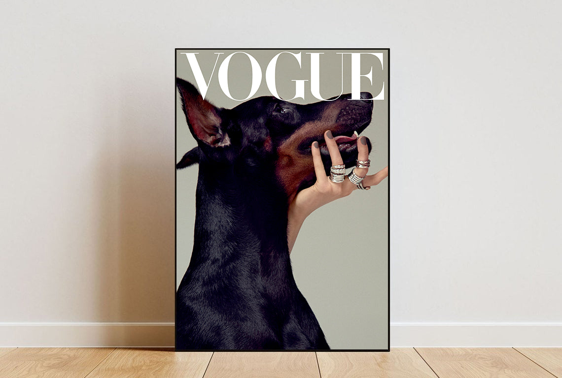 Minimalist Doberman Wall Art,Luxury Fashion Poster